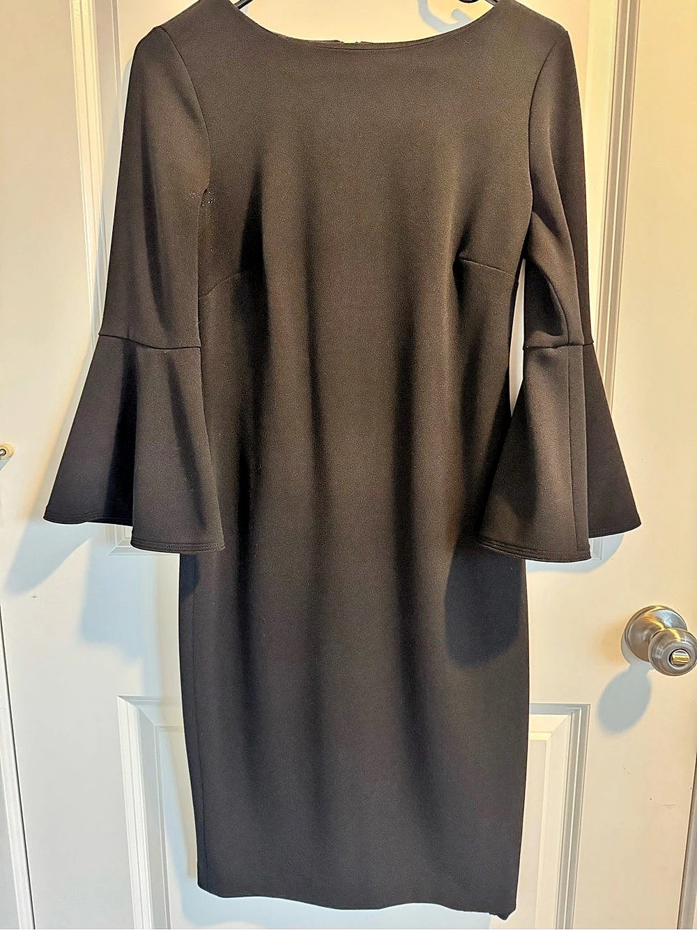 Calvin Klein Bell Sleeve Midi Dress in Black Size 4 Like New